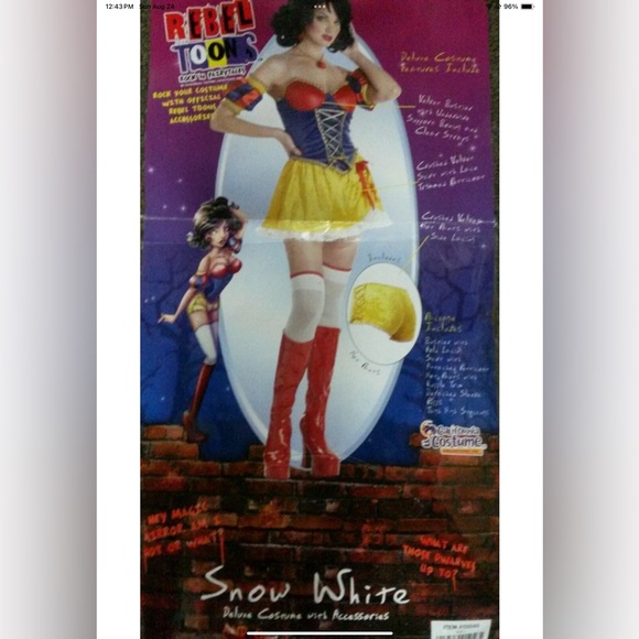 Snow White Princess costume Rebel Toon Adult Fairy - Picture 10 of 12
